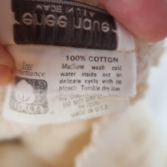 Vintage 90s Renee Hauer Cream Cable Knit Cotton Tunic Sweater XL - Picture 7 of 7